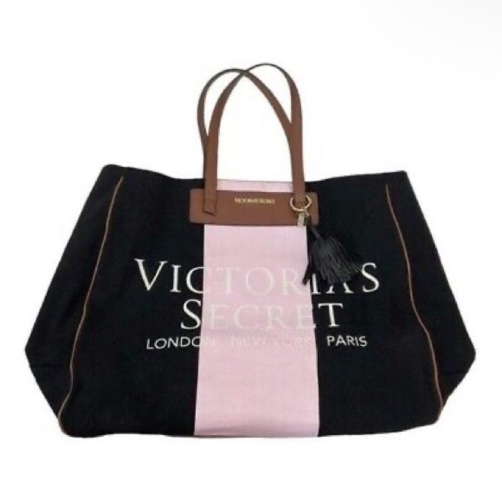 Victoria's Secret Signature Stripe Weekender Tote Bag